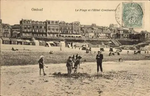 Ak Onival Ault Somme, Strand, Hotel Continental