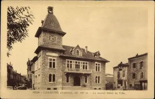 Ak Lamastre Ardèche, Neues Rathaus, Turmuhr, Glockenturm