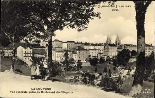 Ak La Louvesc Ardèche, Teilansicht, Boulevard des Elegants, Türme