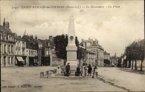 Ak Saint Romain de Colbosc Seine Maritime, Denkmal, Ort