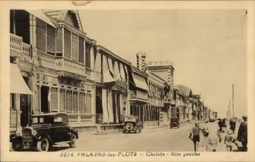 Ak Palavas les Flots Hérault, Chalet, linkes Ufer