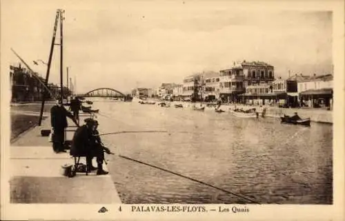 Ak Palavas les Flots Hérault, Les Quais