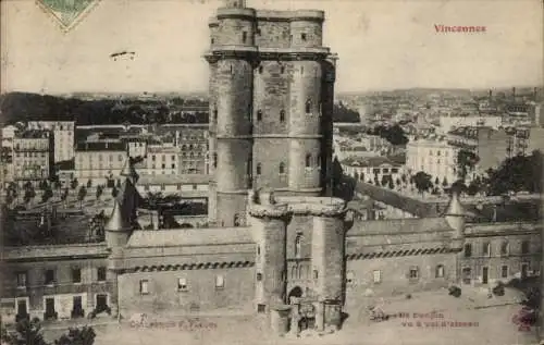 Ak Vincennes Val de Marne, Donjon vu a voi d'oiseau