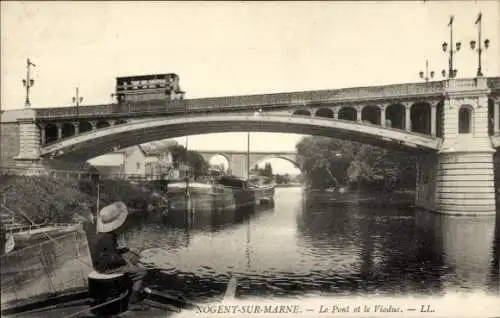 Ak Nogent sur Marne Val de Marne, Brücke, Viadukt