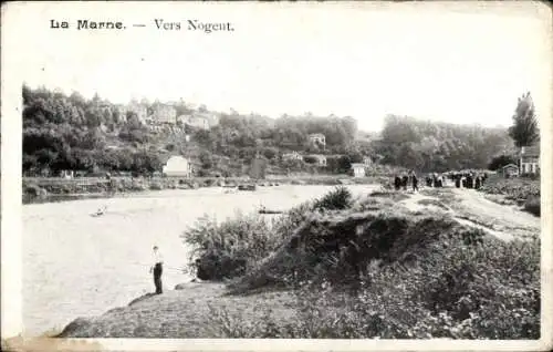 Ak Nogent sur Marne Val de Marne, Ufer der Marne