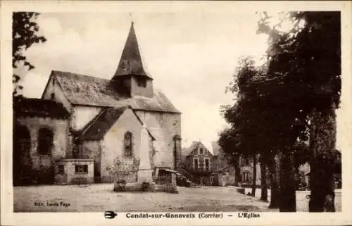 Ak Condat auf Ganaveix Corrèze, Kirche