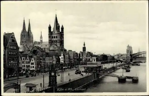 Ak Köln am Rhein, Leystapel, Dom