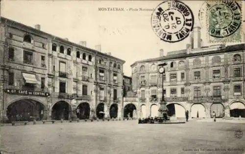 Ak Montauban Tarn et Garonne, Place Nationale