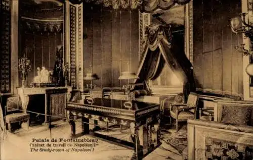 Ak Fontainebleau Seine et Marne, Palast, Büro von Napoleon I.