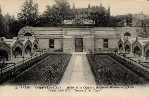 Ak Paris VIII., Chapelle Louis XVI., Boulevard Haussmann, Jardin de la Chapelle