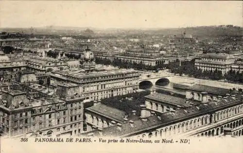 Ak Paris, Panorama, Notre-Dame