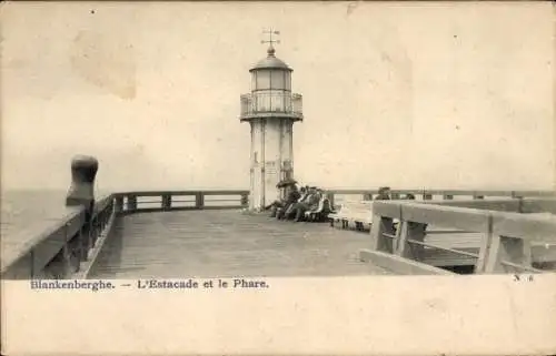 Ak Blankenberghe Blankenberge Westflandern, Pier, Leuchtturm