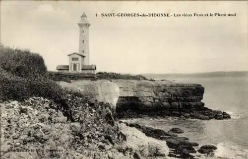 Ak Saint Georges de Didonne Charente Maritime, alte Lichter, neuer Leuchtturm