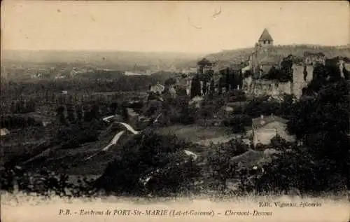 Ak Clermont Dessous Lot et Garonne, Panorama