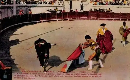 Ak Corrida de toros, Stierkampfszene, Toreador