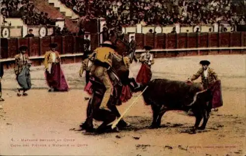 Ak Spanien, Matador entrant au Quite, Torero, Lanzenreiter