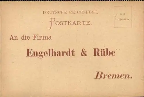 Ak Hansestadt Bremen, Engelhardt & Rübe, Cigarrenfabrikanten