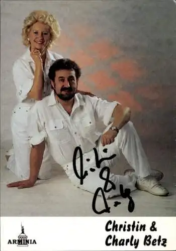 Autogrammkarte Christian und Charly Betz, Sänger, Autogramm