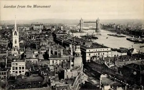 AK London City England, Panorama vom Denkmal