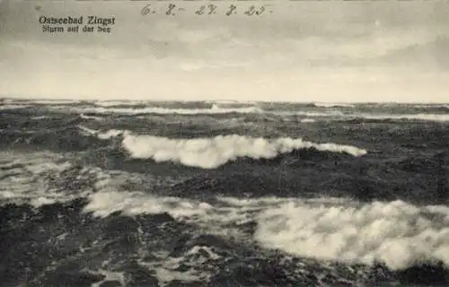 Ak Seeheilbad Zingst an der Ostsee, Sturm auf der See