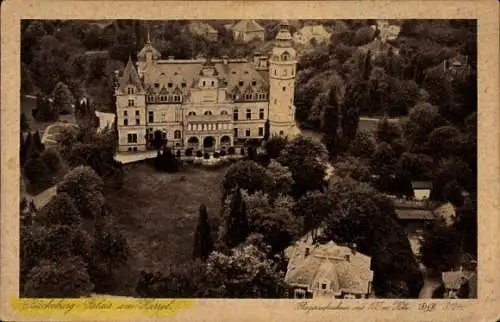 Ak Bückeburg im Kreis Schaumburg, Palais am Kassel, Fliegeraufnahme