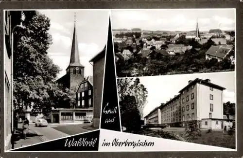 Ak Waldbröl im Oberbergischen Kreis, Straßenpartie mit Blick auf Kirche, Haus