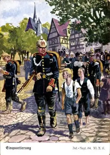 Künstler Ak Döbrich-Steglitz, Einquartierung, Infanterie-Regiment 94