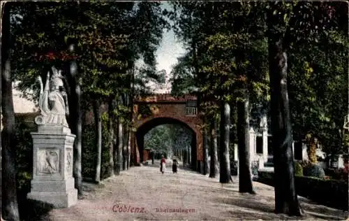 Ak Koblenz am Rhein, Rheinanlagen, Spaziergänger