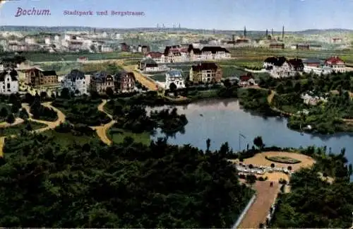 Ak Bochum im Ruhrgebiet, Stadtpark und Bergstraße