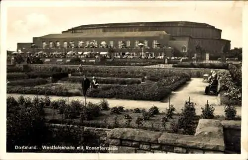 Ak Dortmund im Ruhrgebiet, Westfalenhalle, Rosenterrasse