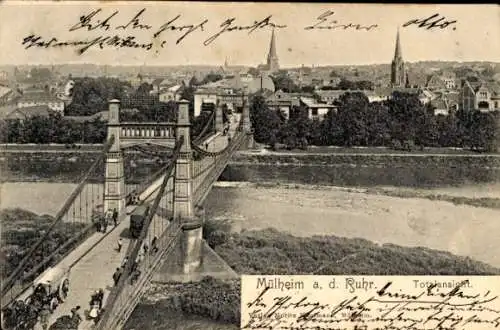 Ak Mülheim an der Ruhr, Totalansicht, Brücke