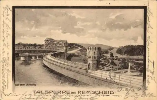 Künstler Ak Remscheid im Bergischen Land, Talsperre