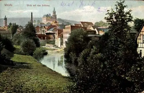 Ak Weida in Thüringen, Blick auf das Schloss