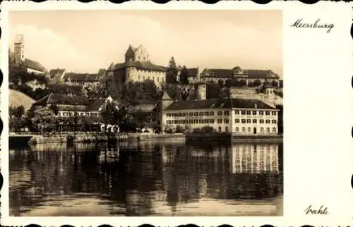 Ak Meersburg am Bodensee, Blick vom See auf den Ort, Hotel Kurhaus zum Schiff