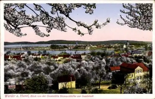 Ak Werder an der Havel, Inselstadt, Blick von der Gaststätte Bismarckhöhe