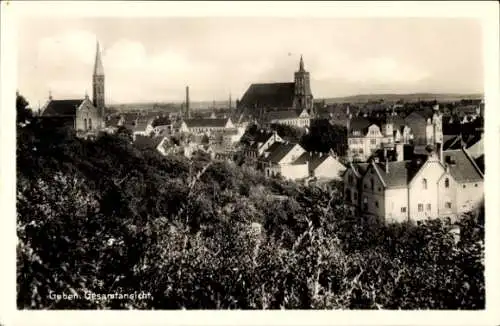 Ak Guben in der Niederlausitz, Gesamtansicht, Kirche