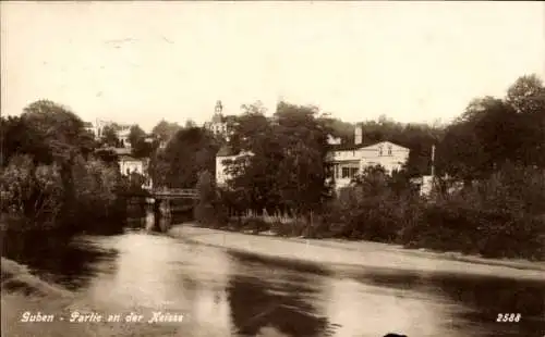 Ak Guben in der Niederlausitz, Teilansicht, Neisse