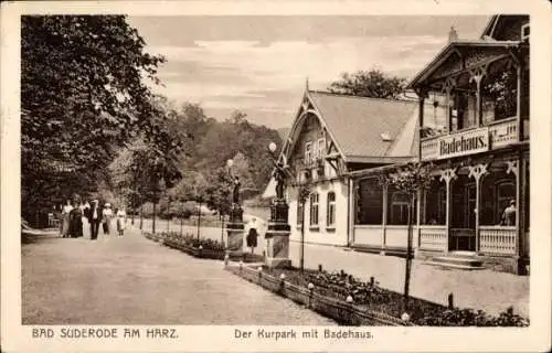 Ak Bad Suderode Quedlinburg im Harz, Kurpark, Badehaus