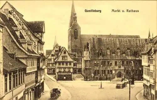 Ak Quedlinburg im Harz, Markt, Rathaus