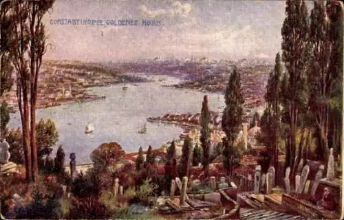 Künstler Ak Weiss, R., Konstantinopel Istanbul Türkei, Goldenes Horn