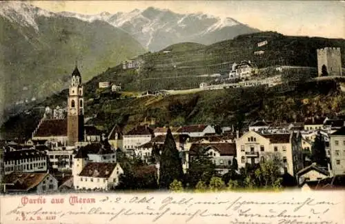 Ak Meran Merano Südtirol, Teilansicht