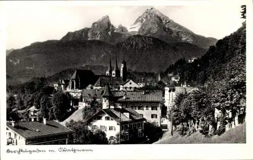 Ak Berchtesgaden in Oberbayern, Teilansicht, Watzmann