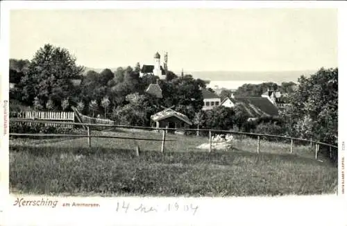 Ak Herrsching am Ammersee, Teilansicht