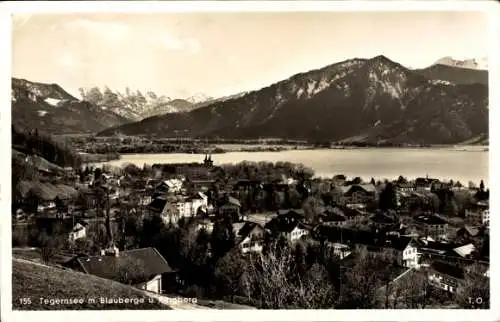 Ak Tegernsee in Oberbayern, Gesamtansicht, Blauberge