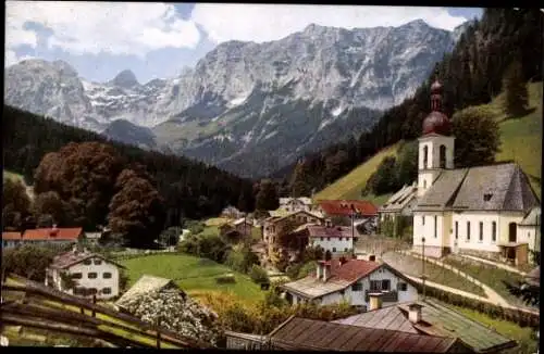 Ak Ramsau im Berchtesgadener Land Oberbayern, Kirche, Reiteralp, Mühlsturzhörner