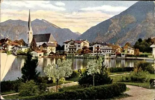 Ak Egern am Tegernsee Oberbayern, Teilansicht