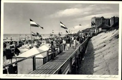 Ak Westerland auf Sylt, Auf der Trampelbahn, Strand