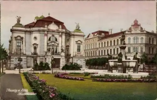 Ak Ústí nad Labem Aussig an der Elbe, Stadttheater