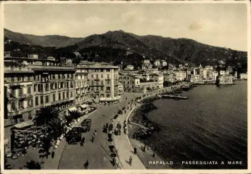 Ak Rapallo Liguria, Passeggiata a Mare