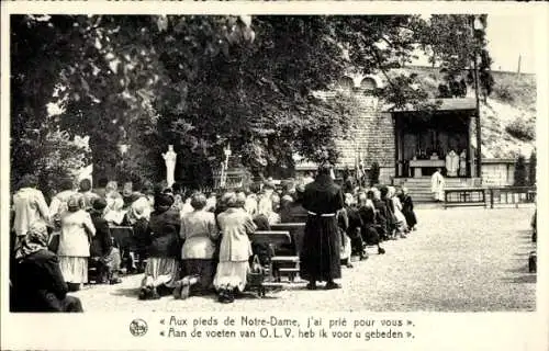 Ak Beauraing Wallonien Namur, Gottesdienst am Notre Dame, Gebet